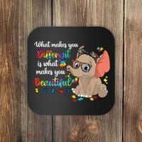 What Makes You Different Is What Makes You Beautiful Autism Coaster thumb 0