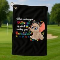 What Makes You Different Is What Makes You Beautiful Autism Golf Towel thumb 1