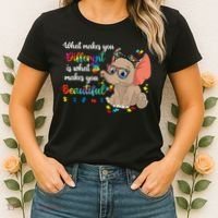 What Makes You Different Is What Makes You Beautiful Autism Women's T-Shirt thumb 2
