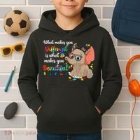 What Makes You Different Is What Makes You Beautiful Autism Kids Hoodie thumb 2
