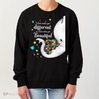 What Makes You Different Elephant Mom Autism Child Awareness Women's Sweatshirt thumb 0
