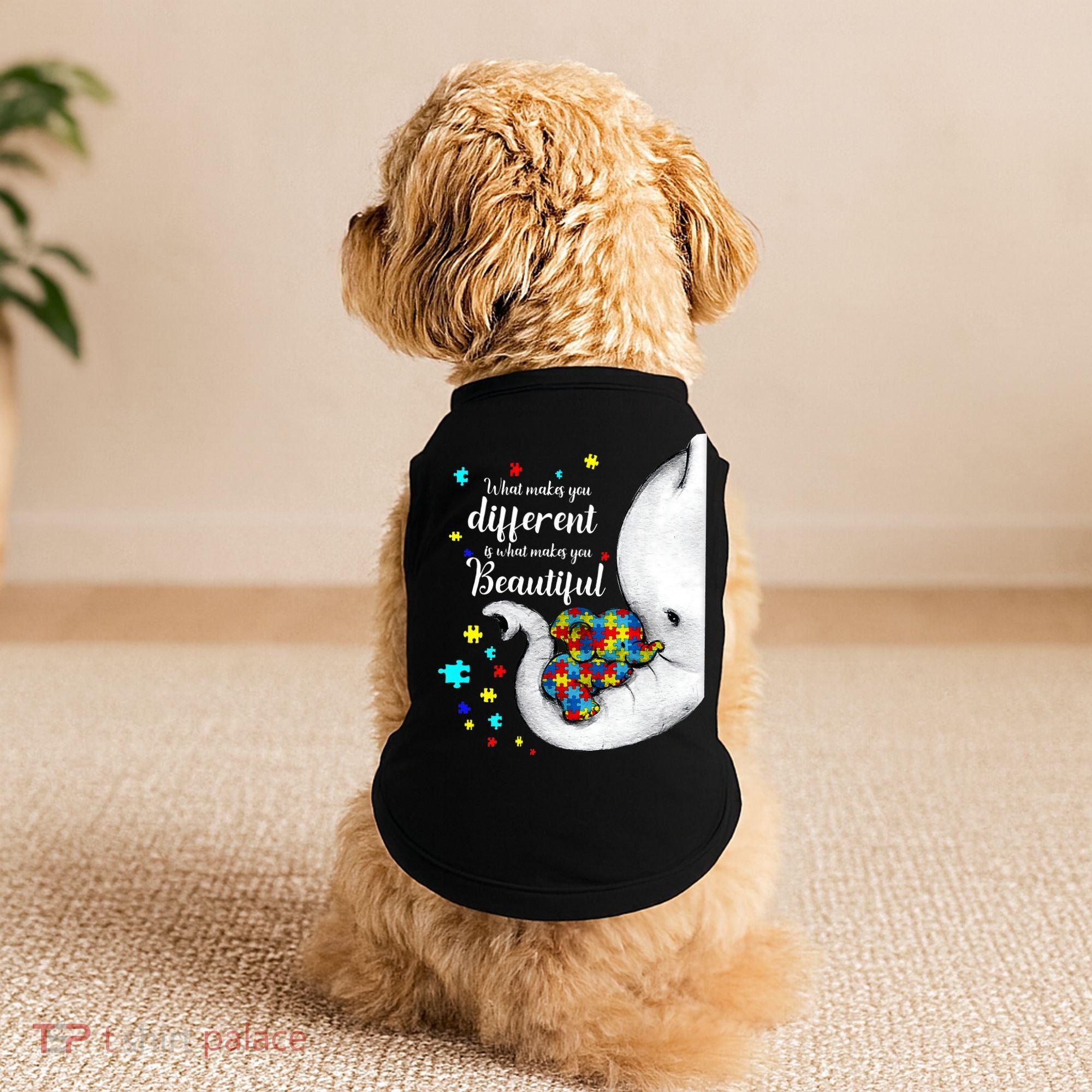 What Makes You Different Elephant Mom Autism Child Awareness Doggie Tank