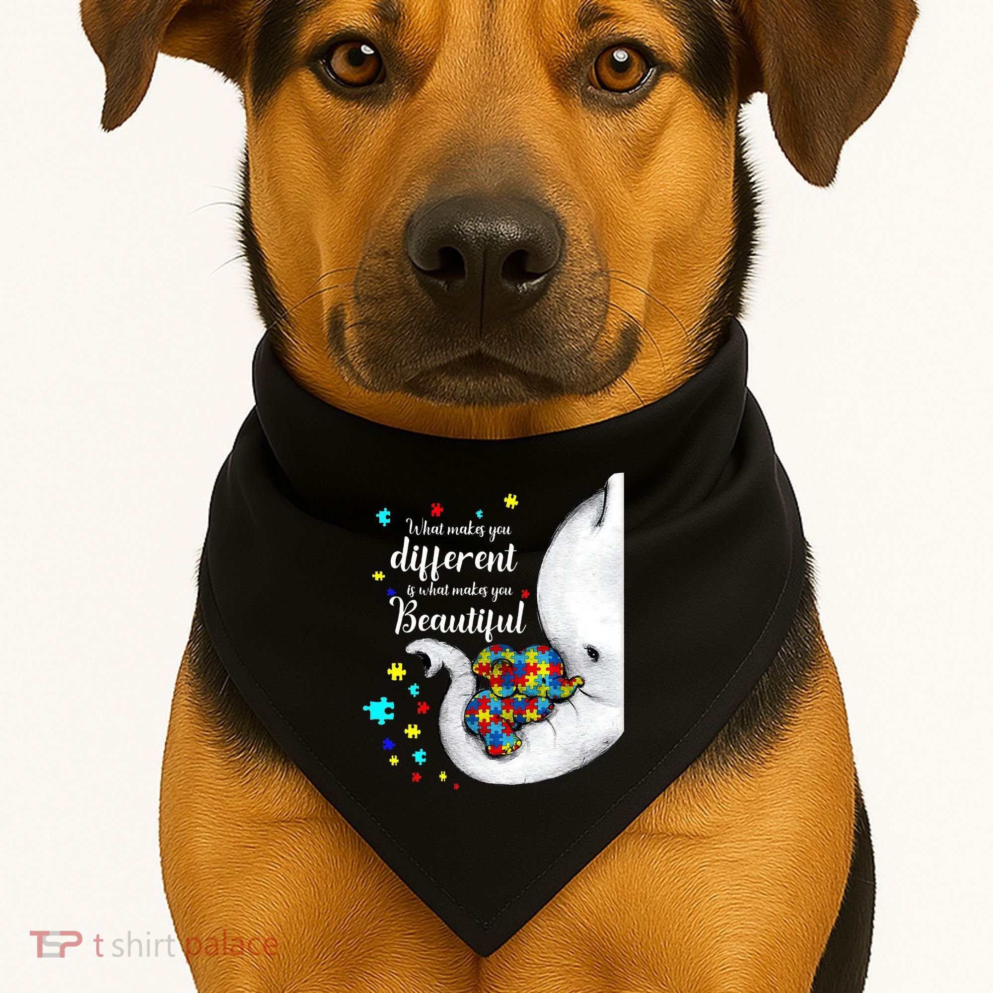 What Makes You Different Elephant Mom Autism Child Awareness USA-Made Doggie Bandana