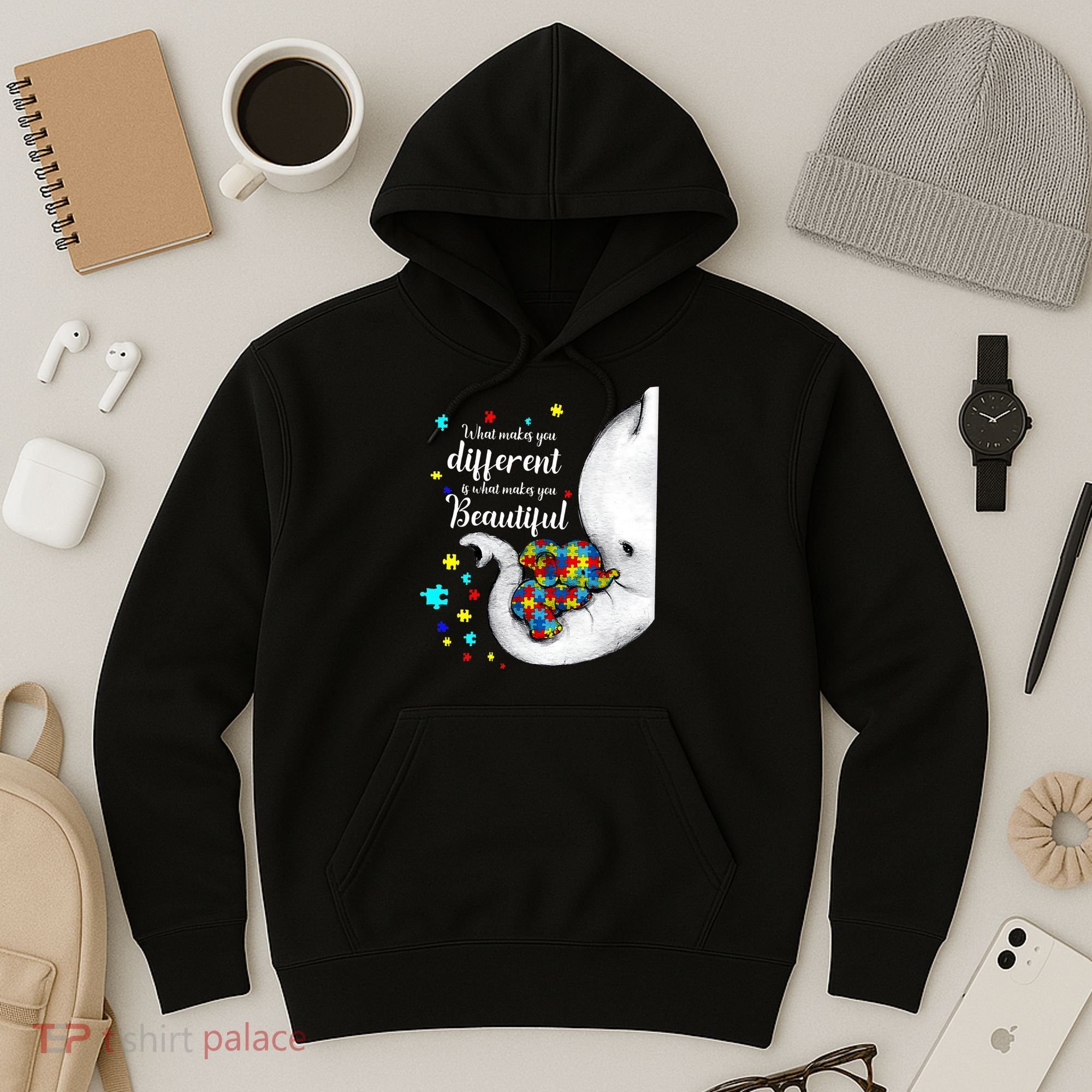 What Makes You Different Elephant Mom Autism Child Awareness Hoodie