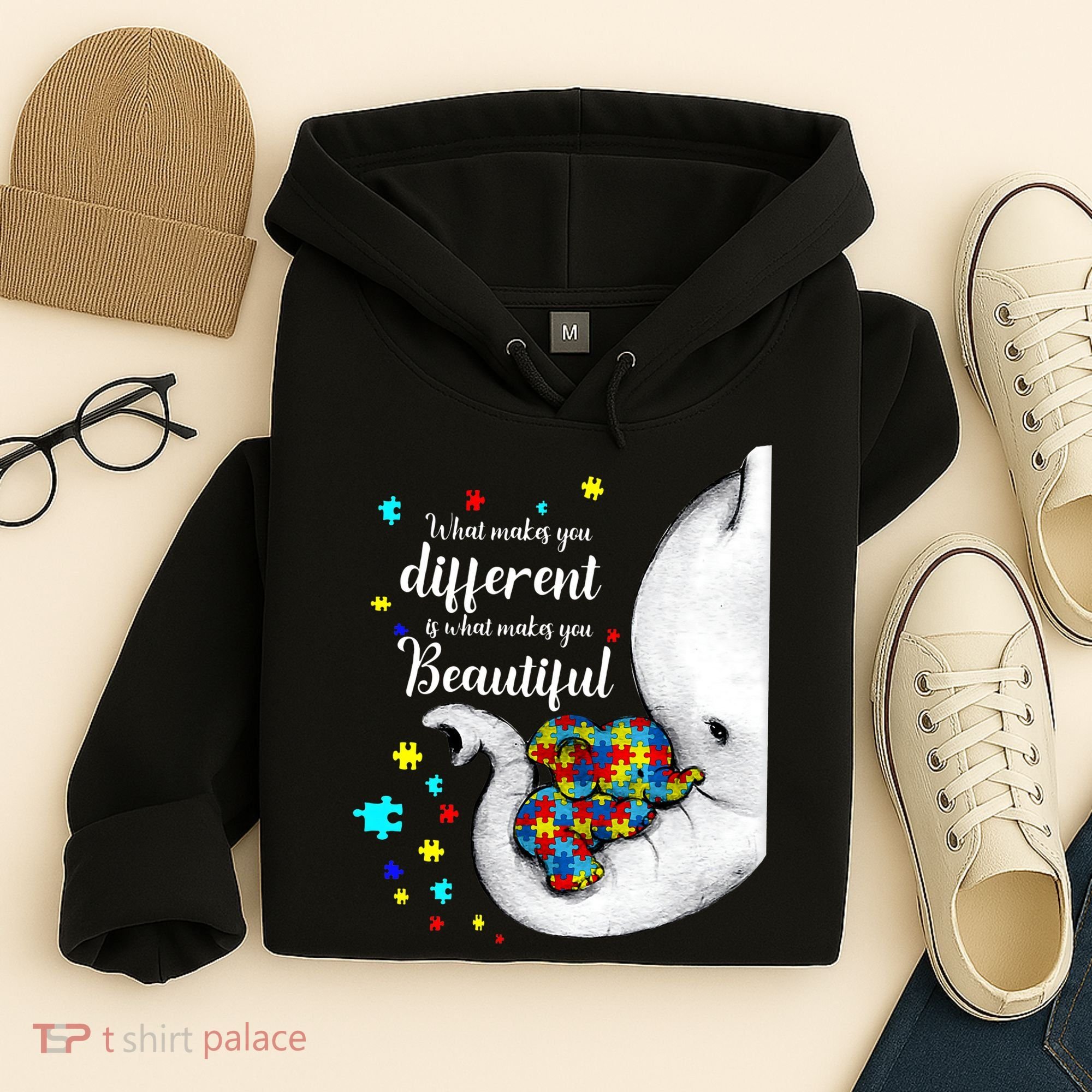 What Makes You Different Elephant Mom Autism Child Awareness Hoodie