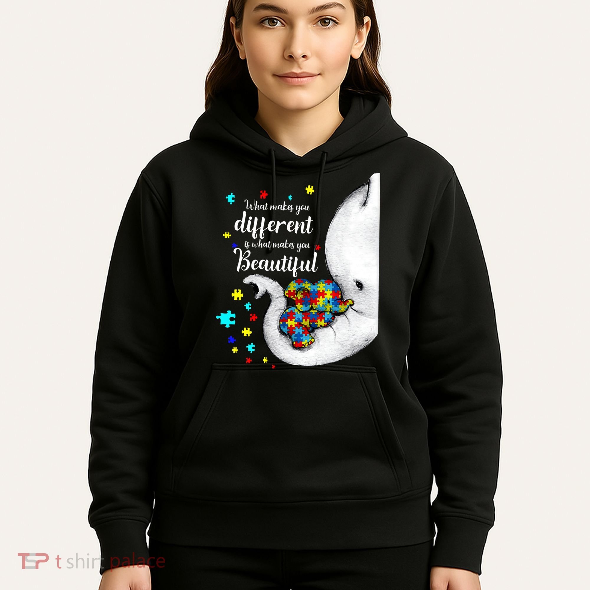 What Makes You Different Elephant Mom Autism Child Awareness Hoodie