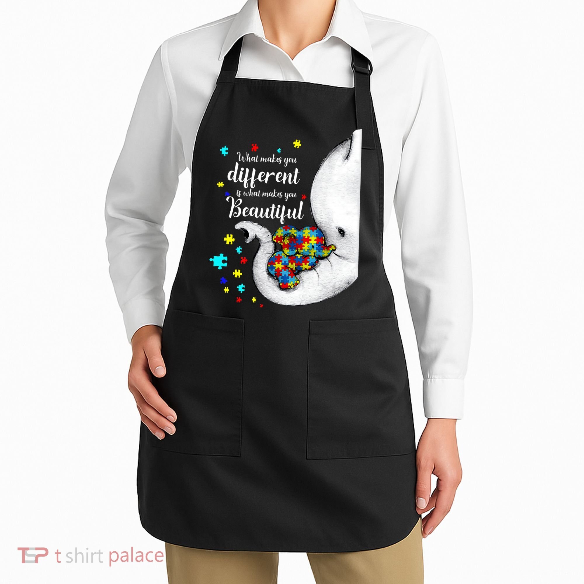 What Makes You Different Elephant Mom Autism Child Awareness Apron