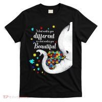 What Makes You Different Elephant Mom Autism Child Awareness T-Shirt thumb 0