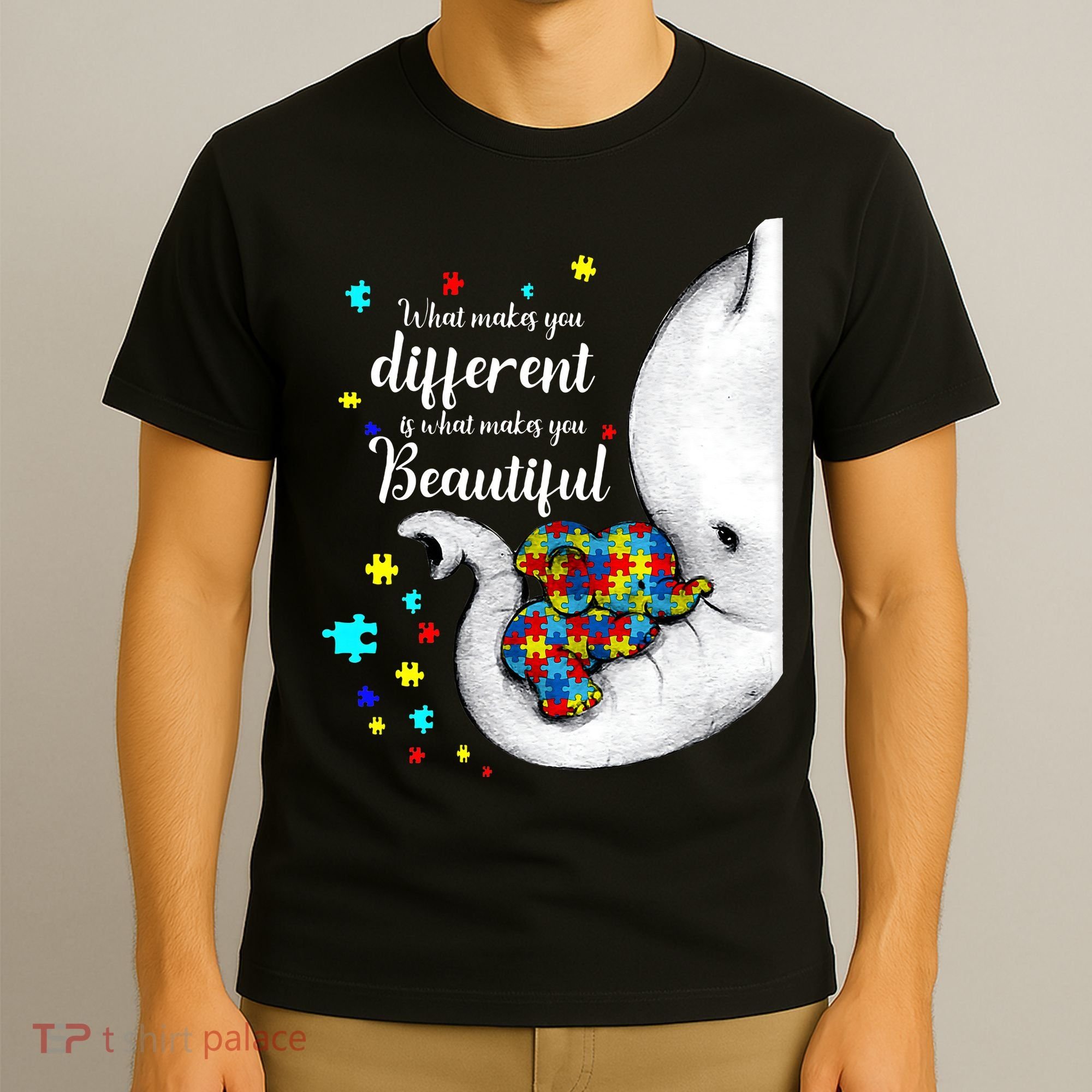 What Makes You Different Elephant Mom Autism Child Awareness T-Shirt