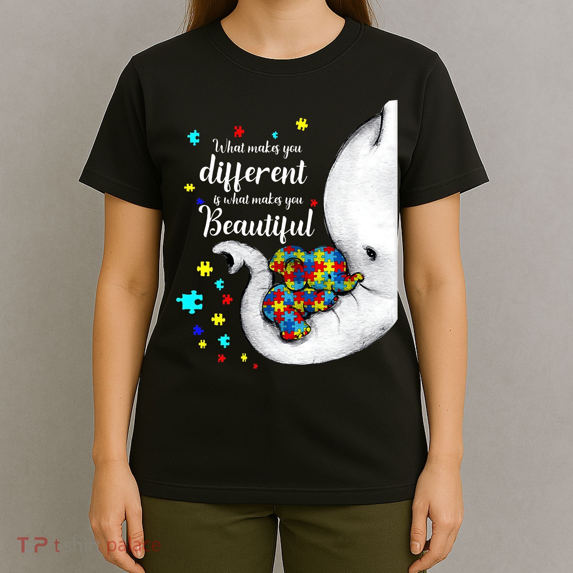 What Makes You Different Elephant Mom Autism Child Awareness T-Shirt