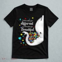 What Makes You Different Elephant Mom Autism Child Awareness T-Shirt thumb 5