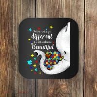 What Makes You Different Elephant Mom Autism Child Awareness Coaster thumb 0