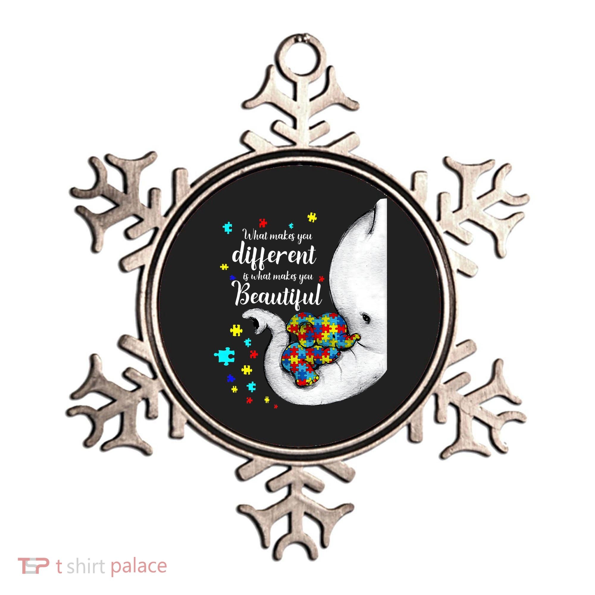 What Makes You Different Elephant Mom Autism Child Awareness Ornament