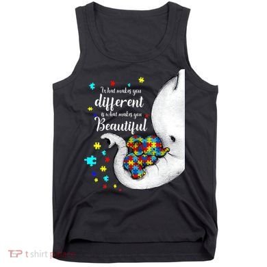 What Makes You Different Elephant Mom Autism Child Awareness Tank Top