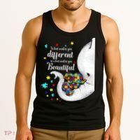 What Makes You Different Elephant Mom Autism Child Awareness Tank Top thumb 3