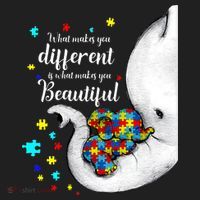 What Makes You Different Elephant Mom Autism Child Awareness Golf Towel thumb 3