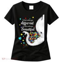 What Makes You Different Elephant Mom Autism Child Awareness Women's T-Shirt thumb 0