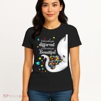 What Makes You Different Elephant Mom Autism Child Awareness Women's T-Shirt thumb 4