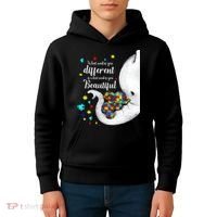 What Makes You Different Elephant Mom Autism Child Awareness Kids Hoodie thumb 4