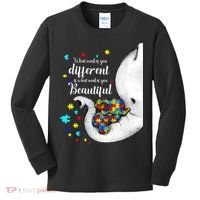 What Makes You Different Elephant Mom Autism Child Awareness Kids Long Sleeve Shirt thumb 0