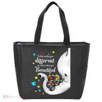 What Makes You Different Elephant Mom Autism Child Awareness Tote Bag thumb 0
