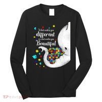 What Makes You Different Elephant Mom Autism Child Awareness Long Sleeve Shirt thumb 0