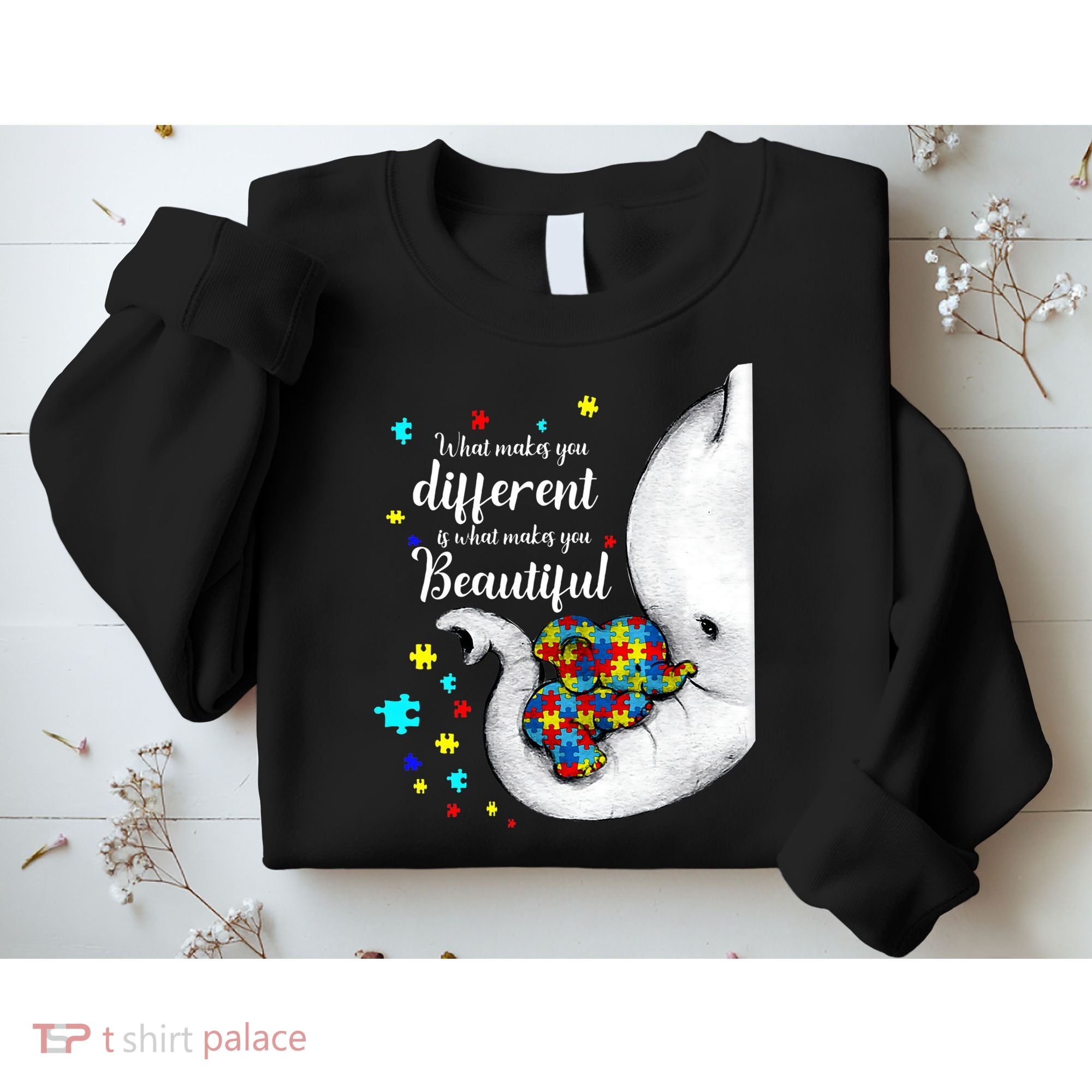 What Makes You Different Elephant Mom Autism Child Awareness Sweatshirt
