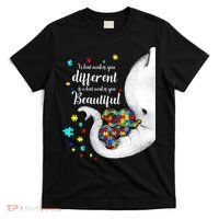 What Makes You Different Elephant Mom Autism Child Awareness T-Shirt thumb 0