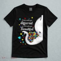 What Makes You Different Elephant Mom Autism Child Awareness T-Shirt thumb 5