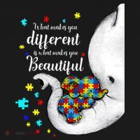 What Makes You Different Elephant Mom Autism Child Awareness Women's Hoodie thumb 2