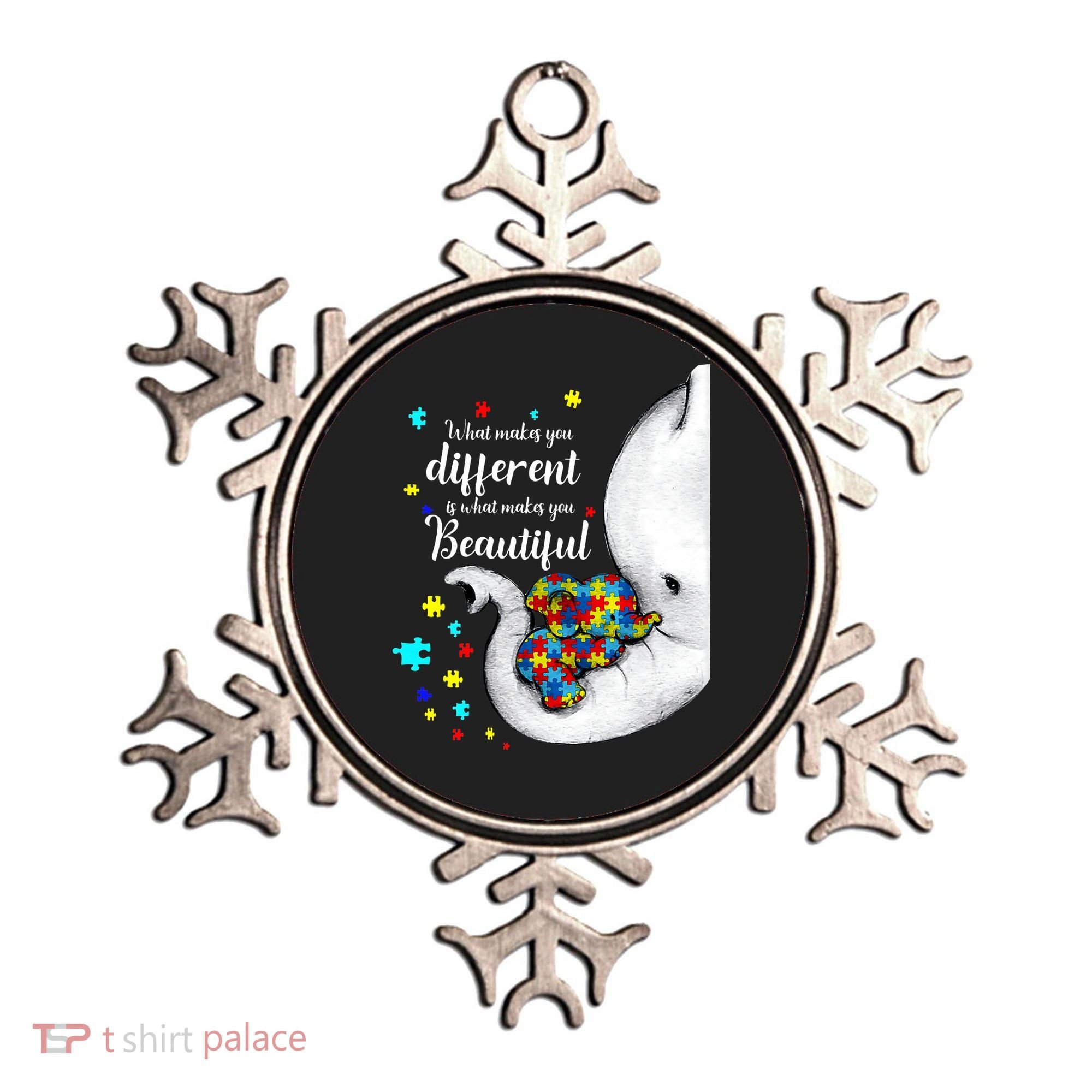What Makes You Different Elephant Mom Autism Child Awareness Ornament