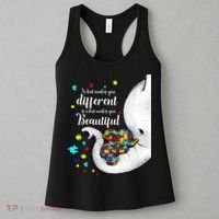What Makes You Different Elephant Mom Autism Child Awareness Women's Tank Top thumb 3