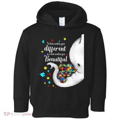 What Makes You Different Elephant Mom Autism Child Awareness Toddler Hoodie