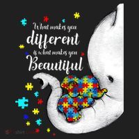 What Makes You Different Elephant Mom Autism Child Awareness Golf Towel thumb 3