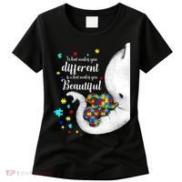 What Makes You Different Elephant Mom Autism Child Awareness Women's T-Shirt thumb 0