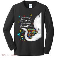 What Makes You Different Elephant Mom Autism Child Awareness Kids Long Sleeve Shirt thumb 0