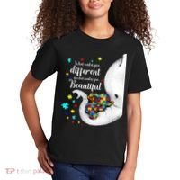 What Makes You Different Elephant Mom Autism Child Awareness Kids T-Shirt thumb 2