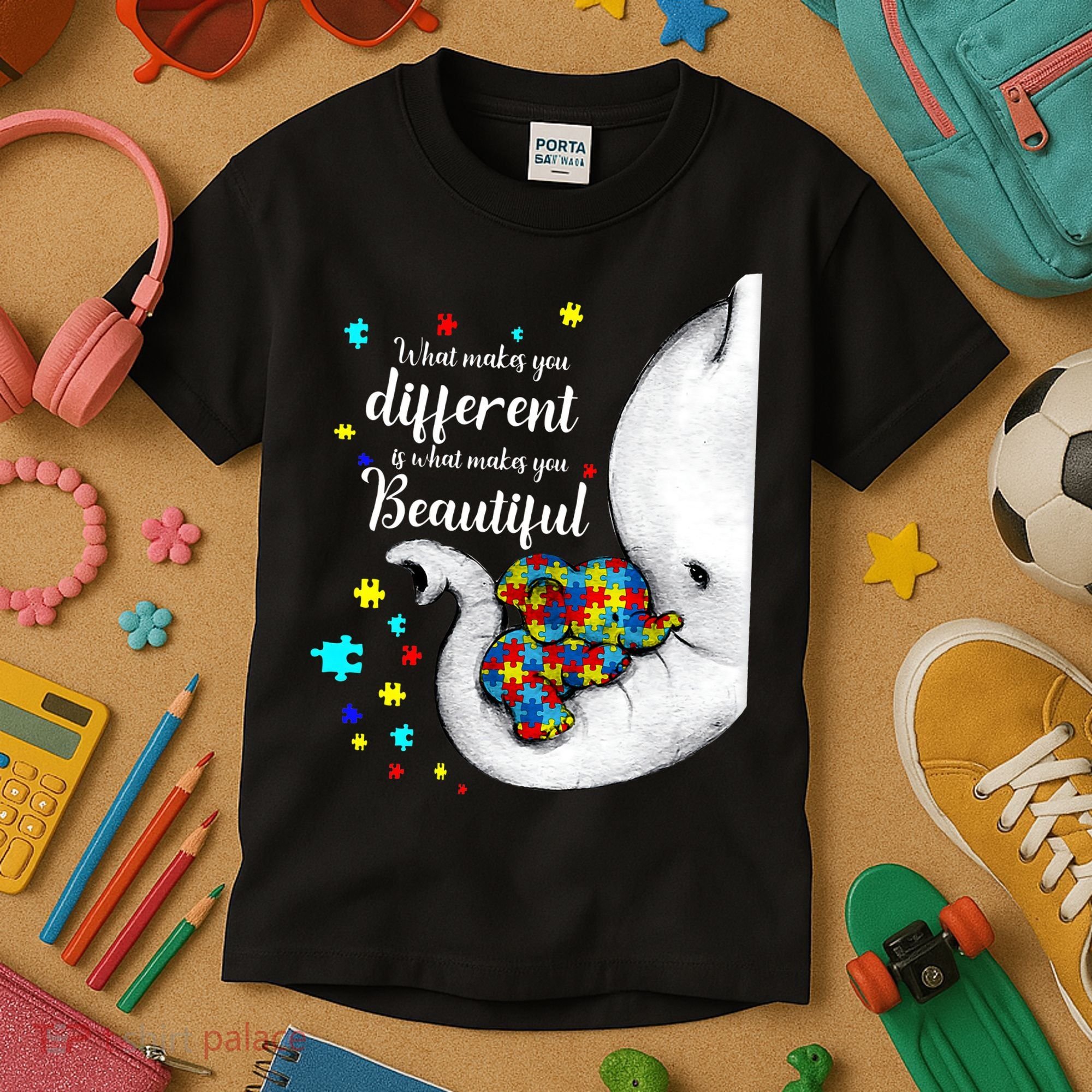 What Makes You Different Elephant Mom Autism Child Awareness Kids T-Shirt
