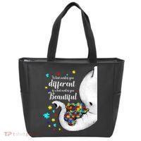 What Makes You Different Elephant Mom Autism Child Awareness Tote Bag thumb 0