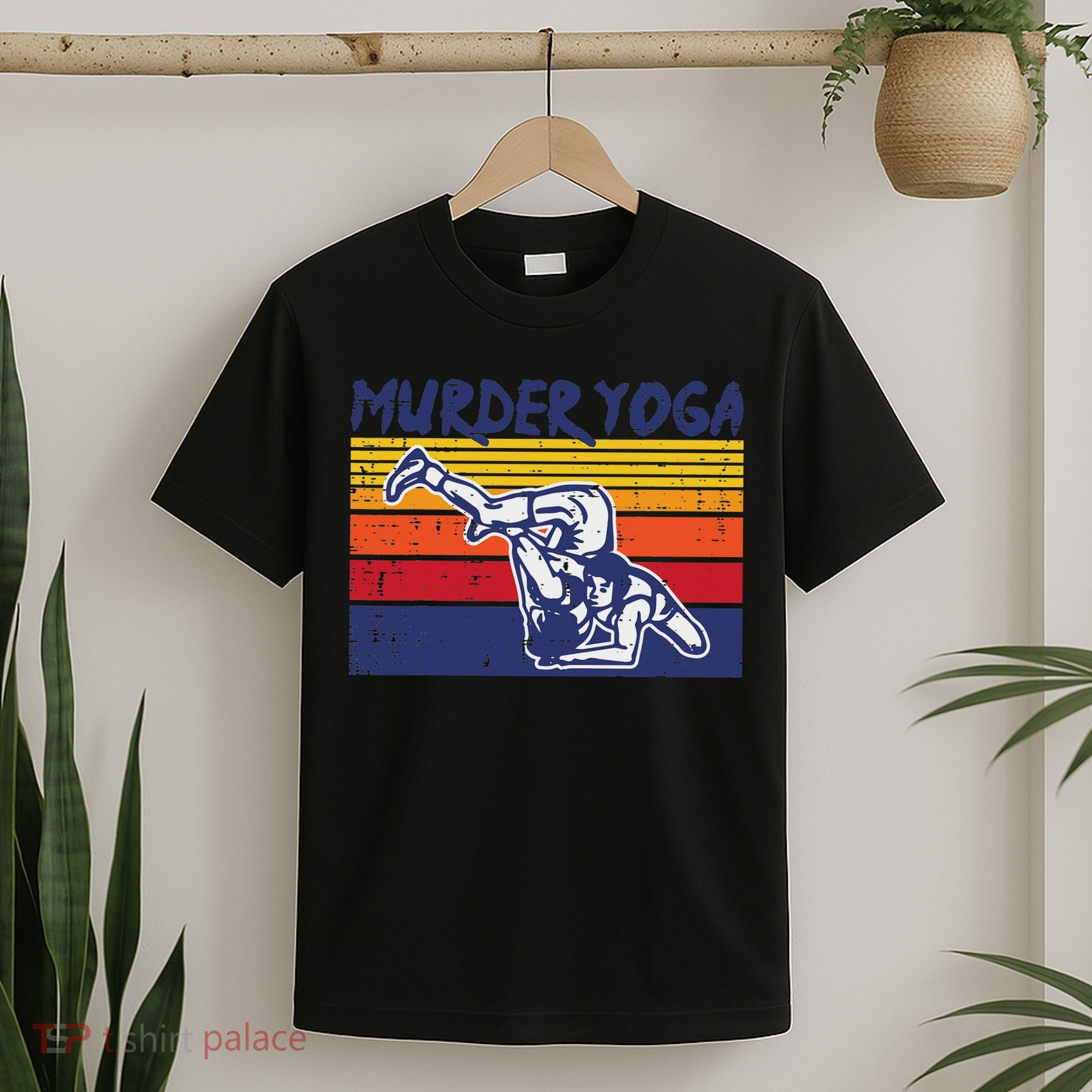 Wrestling Murder Yoga Retro Wrestler Jiu Jitsu Women T-Shirt