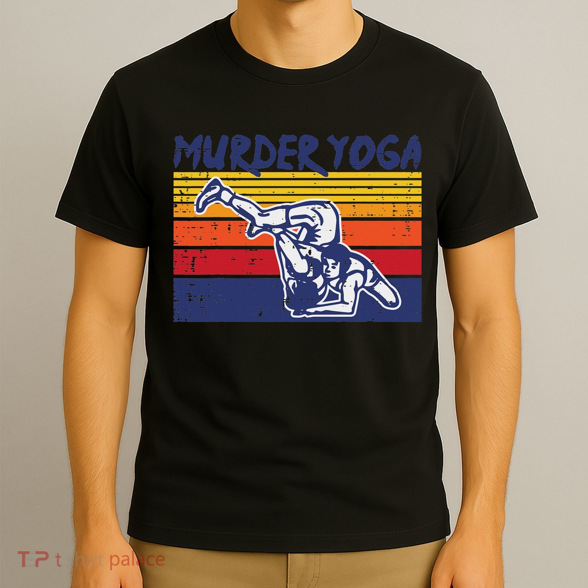 Wrestling Murder Yoga Retro Wrestler Jiu Jitsu Women T-Shirt