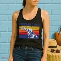 Wrestling Murder Yoga Retro Wrestler Jiu Jitsu Women Women's Tank Top thumb 2