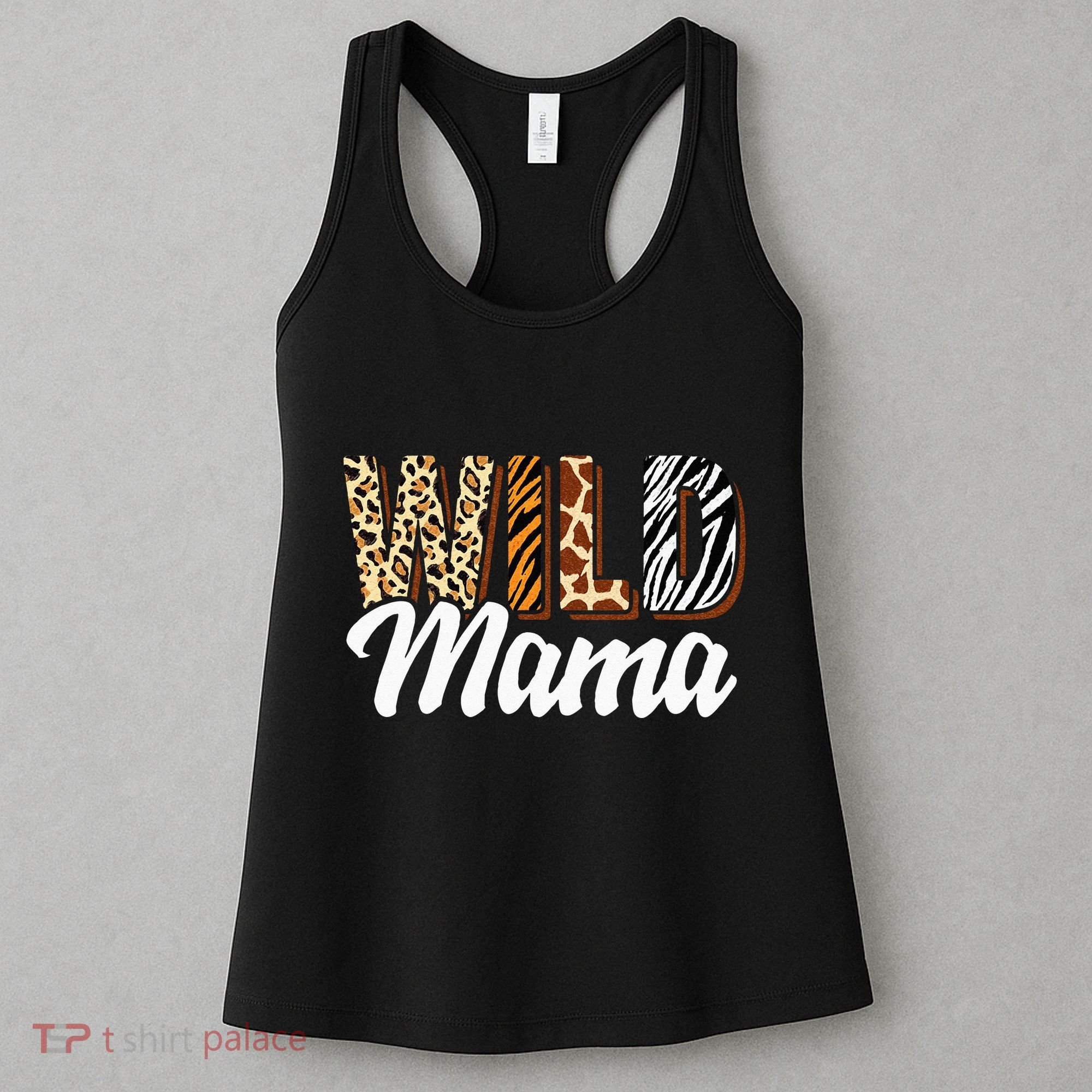 Wild Mama Zoo Born Two Be Wild Bday Safari Jungle Animal Women's Tank Top