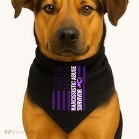 World Narcissistic Abuse Awareness Survivor USA-Made Doggie Bandana thumb 1