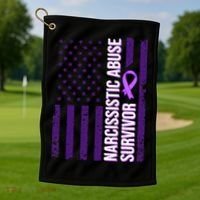 World Narcissistic Abuse Awareness Survivor Golf Towel thumb 1
