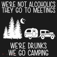 We're Not Alcoholics We're Drunks We Go Camping Bucket Hat thumb 4