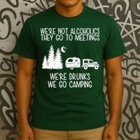 We're Not Alcoholics We're Drunks We Go Camping T-Shirt thumb 3