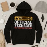 Warning Nager Attitude 13th Birthday Hoodie thumb 3