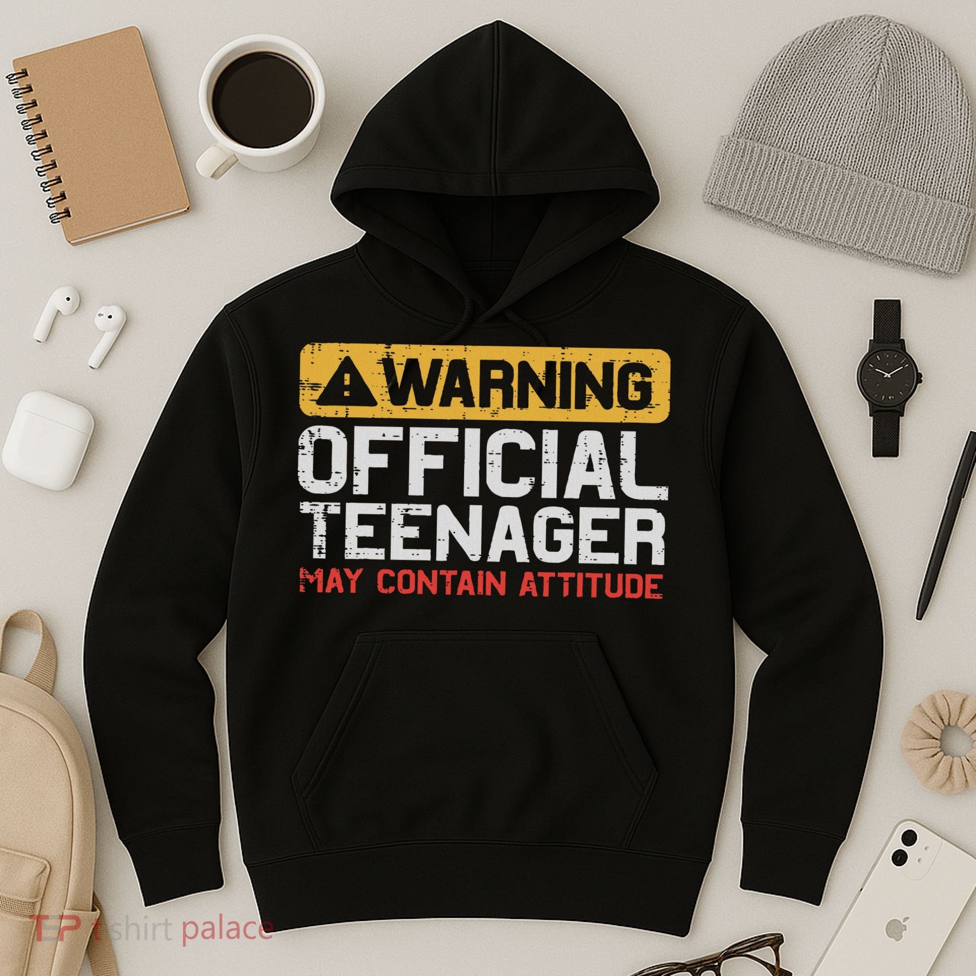 Warning Nager Attitude 13th Birthday Hoodie