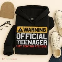 Warning Nager Attitude 13th Birthday Hoodie thumb 4